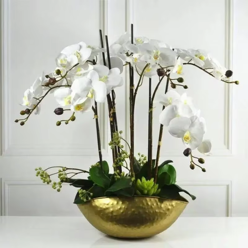 Nouveau Grand taille bol doré Pot Vase Jubao Pot fleur plantation à la main fer Pot de fleur pour ma
