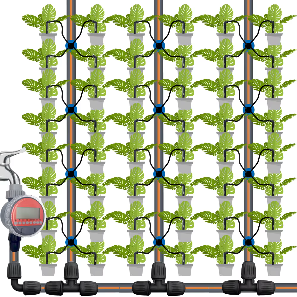 OASIS-Kit d'arrosage goutte-à-goutte à flèche courbée, 25 pièces, micro goutteurs pour tuyau de 3/5m