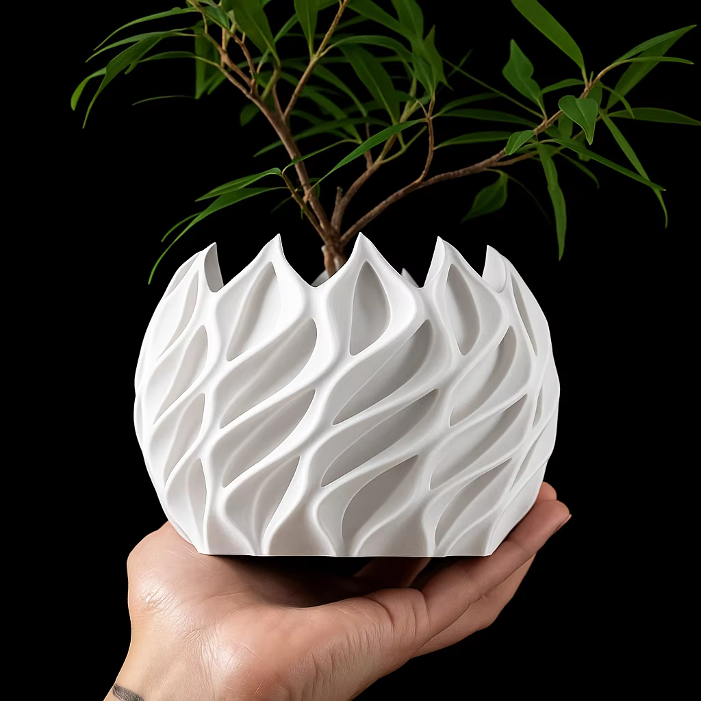 Pot de fleur imprimé en 3D, Design de Texture biodégradable – Jardinières modernes pour intérieur et