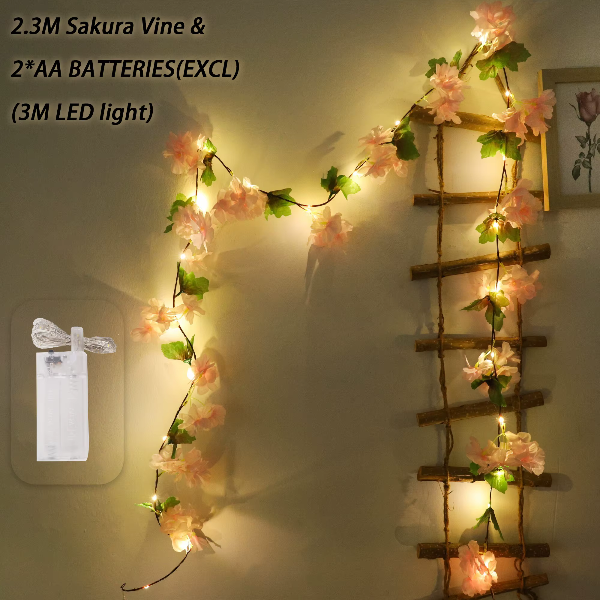 Fleur de cerisier lumière LED fleurs artificielles vignes pour fête de mariage décoration de la mais
