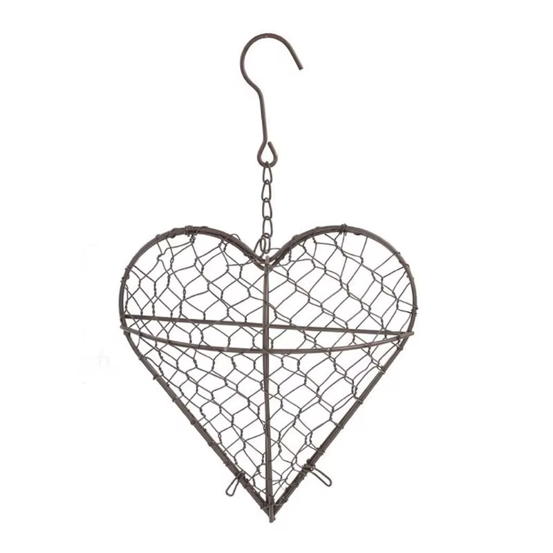 Jardinière suspendue en forme cœur, panier rangement pour Pots fleurs artificiels en métal