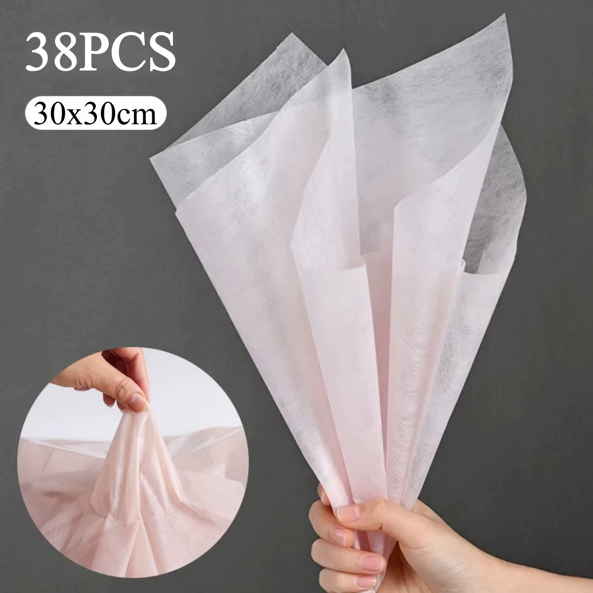 Papier d'emballage pour arrangement floral 38 pièces, papier de doublure d'emballage de fleurs en co