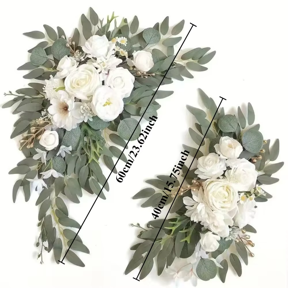 Guirlandes de fleurs artificielles bohèmes pour arche de mariage, 2 pièces, arrangement floral pour