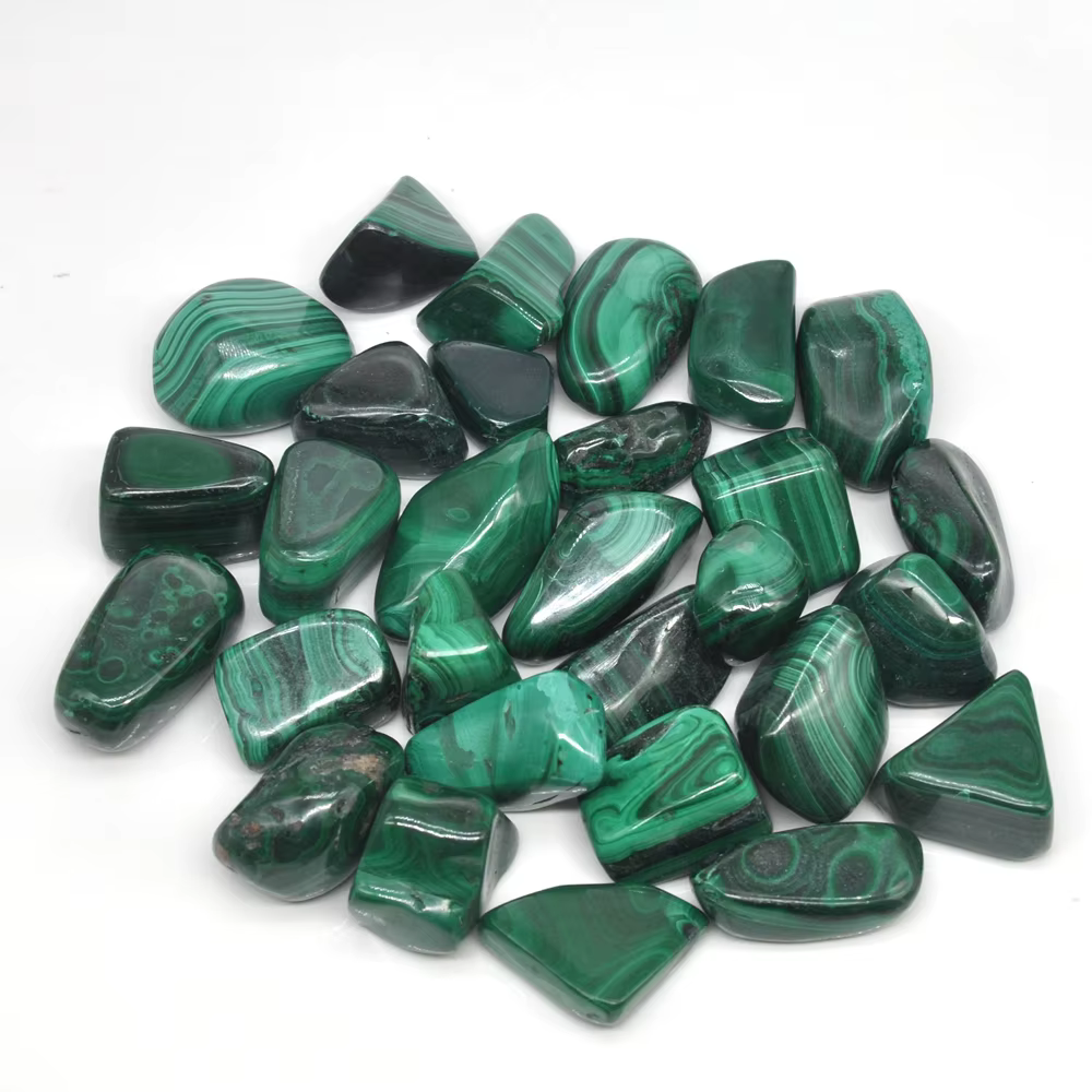 Pierres naturelles en Malachite, cristaux de guérison en vrac, véritable pierre précieuse polie Reik