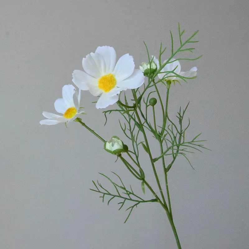 12 pièces de fleurs artificielles en soie jaune Gesang, 5 têtes, branche de Coreopsis, pour décorati