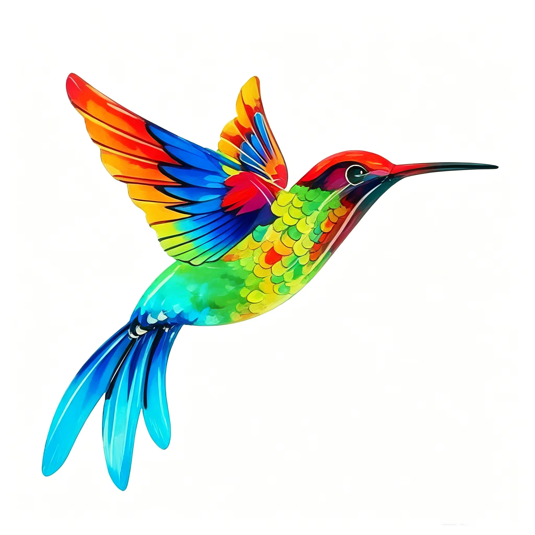 Décoration murale en métal en forme de colibri, décorations de jardin colorées, artisanat en métal p