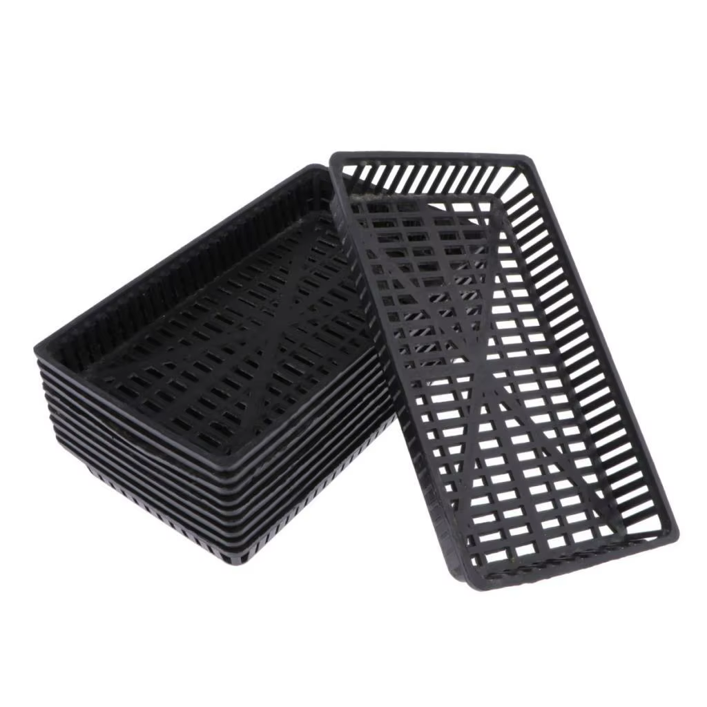 Panier de plantes aquatiques noires, 10 pièces, Pot de plantation d'étang
