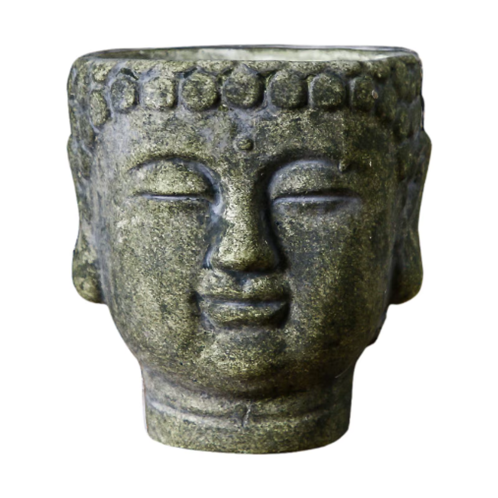 Jardinière tête de bouddha, Pot de fleur décoratif en ciment, plante classique, conteneur de fleurs 