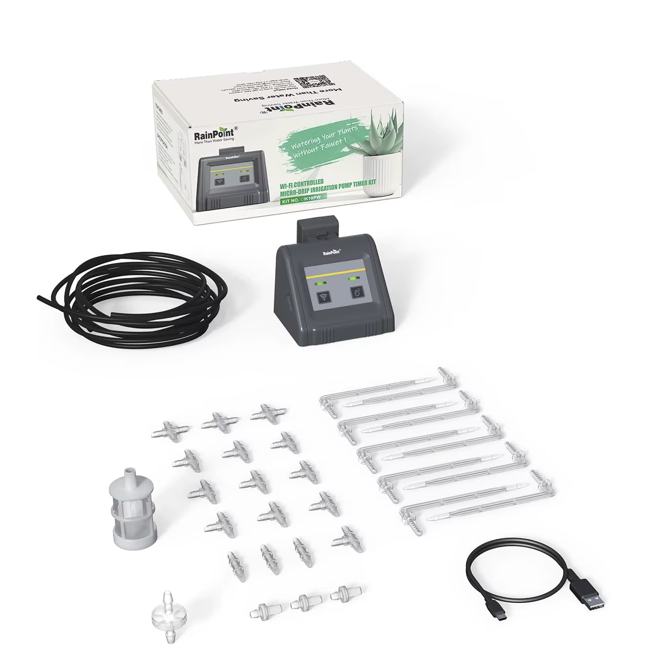 Système d'arrosage automatique WiFi pour plantes en pot d'intérieur, kit d'irrigation goutte à goutt