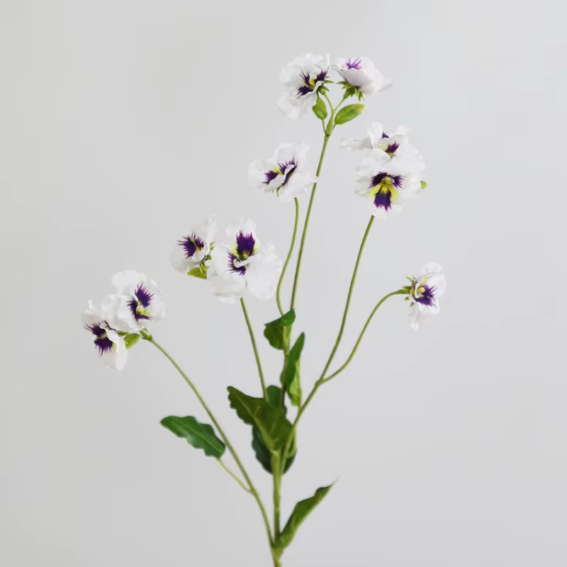 5 pièces de fleurs artificielles en soie blanches, motif papillon, plante verte de simulation, décor