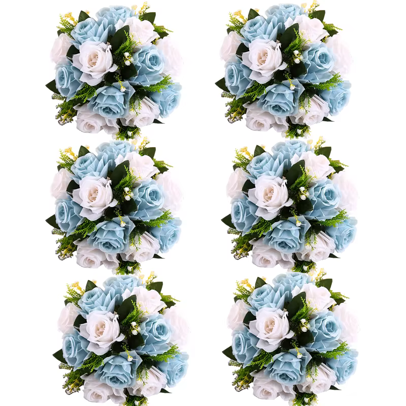 Uflower 6 pièces fleurs artificielles boule pièce maîtresse décorations de Table boule de Rose pour