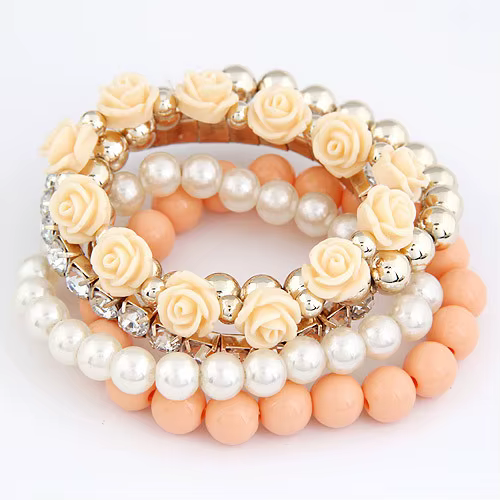 Bracelets porte-bonheur pour femmes bijoux Rose fleur multicouche enveloppe fleur Bracelets et Brace
