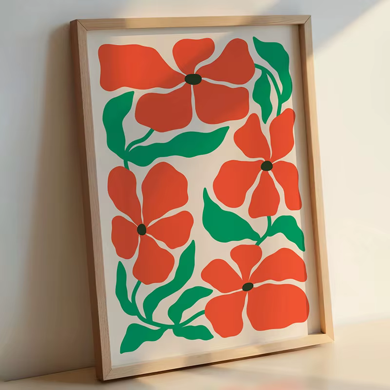 Affiches et impressions abstraites de fleurs, roses et marguerites, peinture sur toile, images pour 