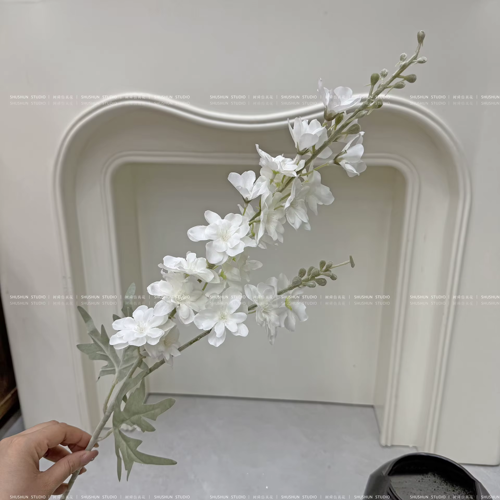 Fleur artificielle de flocage Delphinium à 2 têtes, décoration de mariage, de maison, de mariage, he