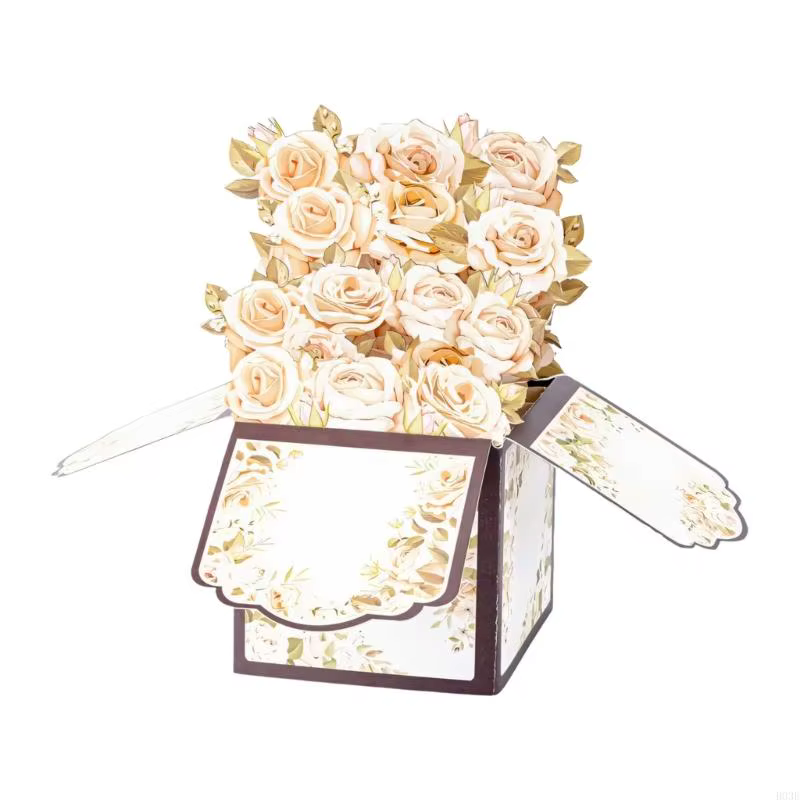 Carte d'arrangement floral artistique fabriquée à main, carte Bouquet fleurs avec enveloppe, idéale