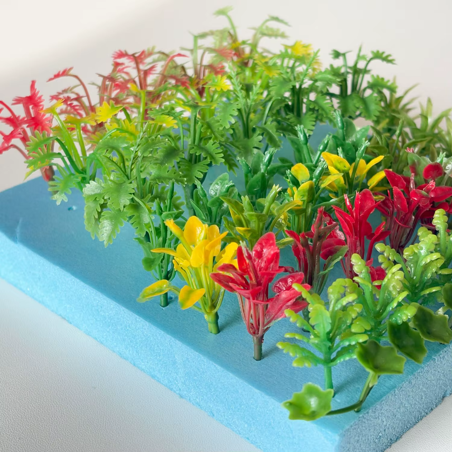 50 pièces plantes modèles de couleurs mélangées, plantes miniatures forêt tropicale Diorama fournitu