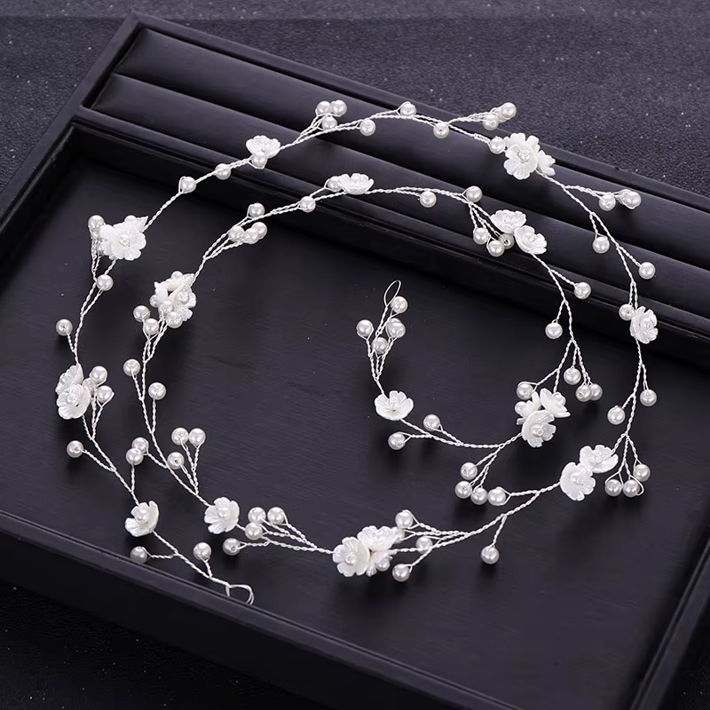 ChimPearl-Bandeau de cheveux fleur pour mariée, coiffure de princesse, diadème de mariage, coiffure 
