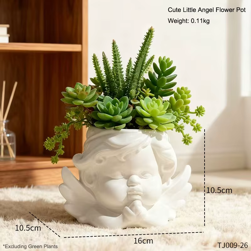 Joli pot de fleurs en forme d'ange, conteneur pour plantes vertes, décoration de jardin et de cour, 