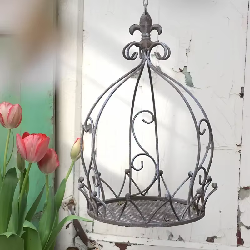 Panier suspendu de modélisation de couronne, Pot de fleurs suspendu de pays américain, Pot de plante