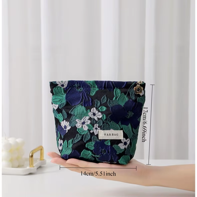 Nouveau sac cosmétique coréen de broderie florale, pochette de maquillage de voyage pour femmes, poc