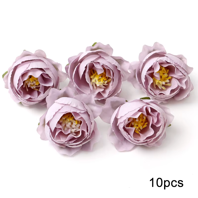 Tête de fleurs artificielles en vrac, pour décoration de mariage, de maison, fleurs violettes pour d