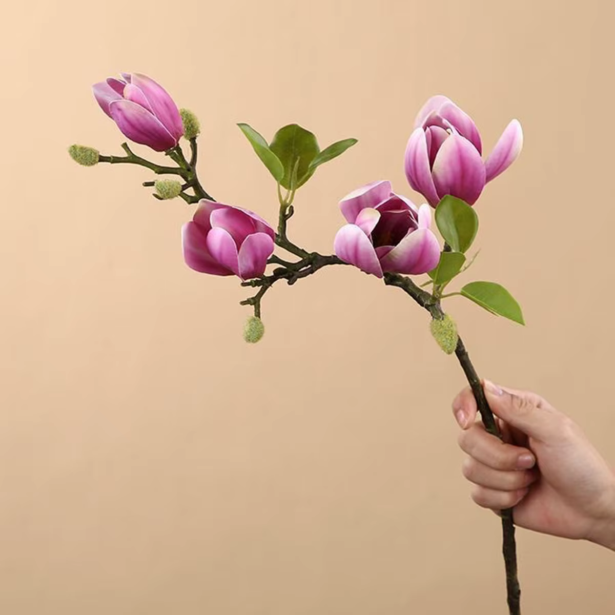 Bouquet de fleurs artificielles InjMagnolia, accessoires photo bricolage, bouquet de mariée de maria