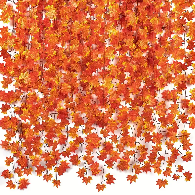 Guirlande de feuilles d'érable artificielles, plantes de jardin de noël d'intérieur pour fête de mar