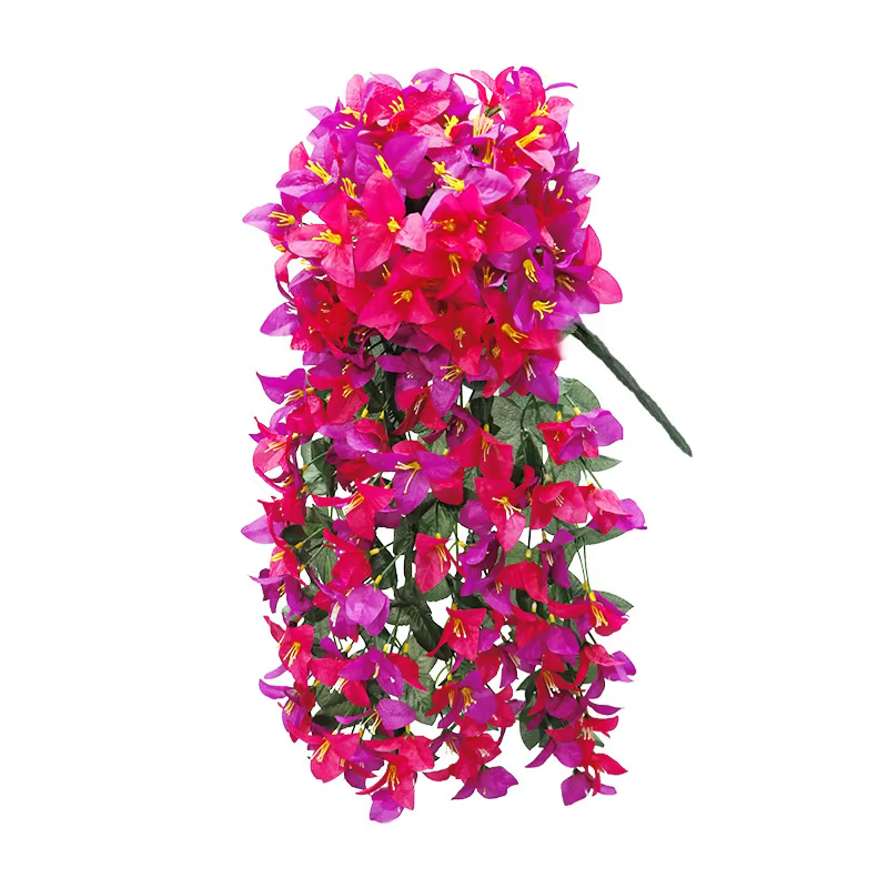 Fleurs artificielles de bougainvillier résistantes aux UV, aspect soie véritable, longues lianes tom
