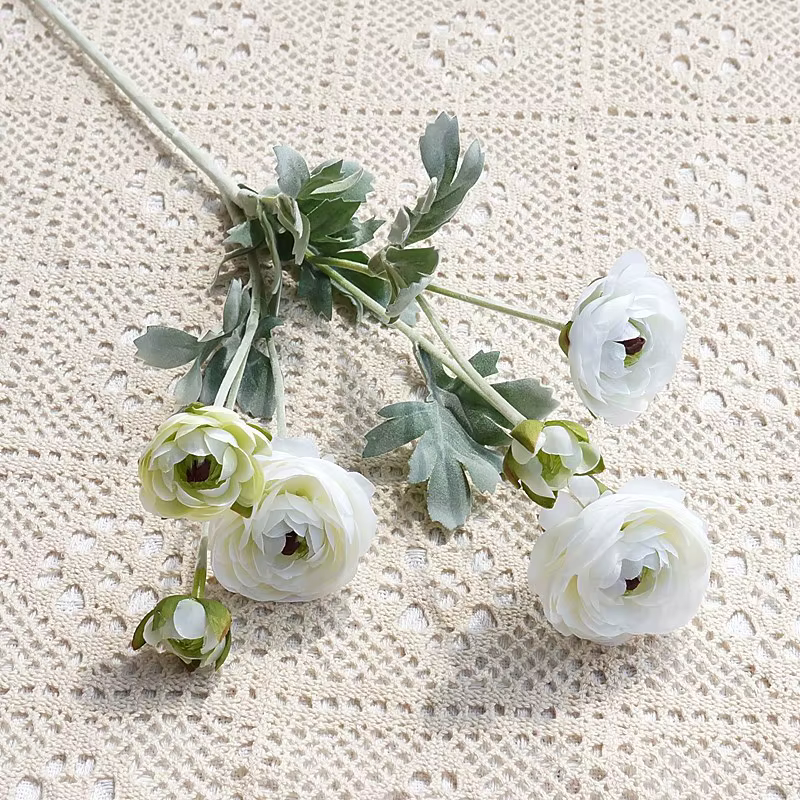 Fausses fleurs de Lotus camélia Ranunculus artificielles de 26.77 pouces, pour la maison, mariage, d