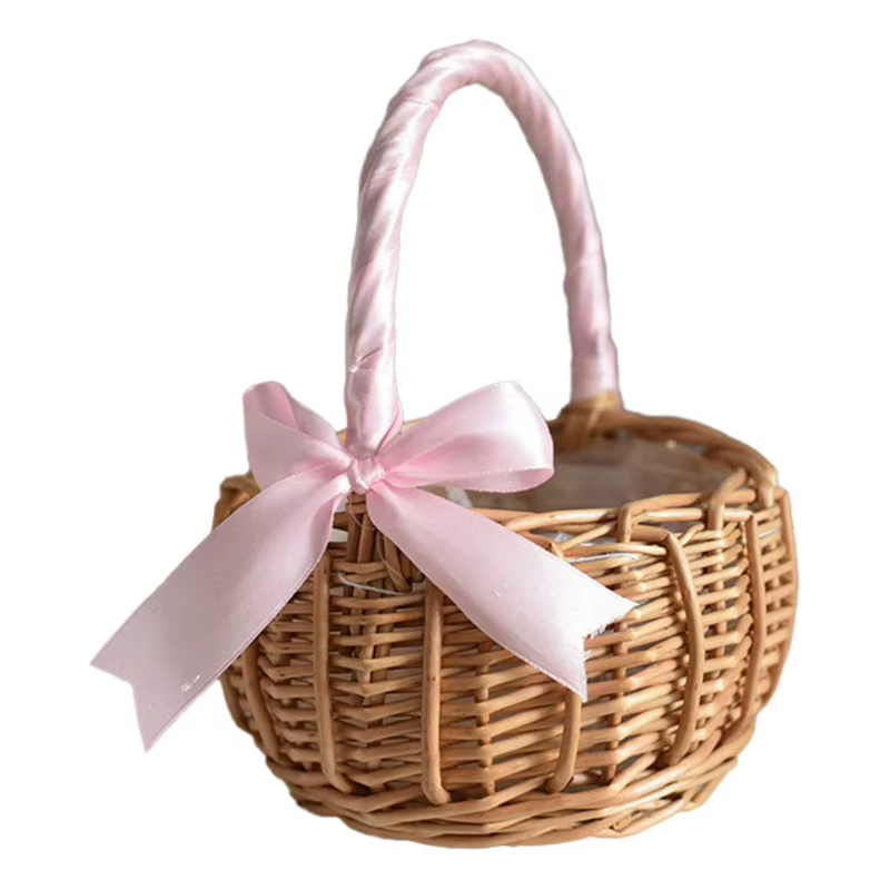 Mir de Rangement de Fleurs de Mariage Tissé à la Main avec Poignée, pour Fille, Maison, Pique-nique