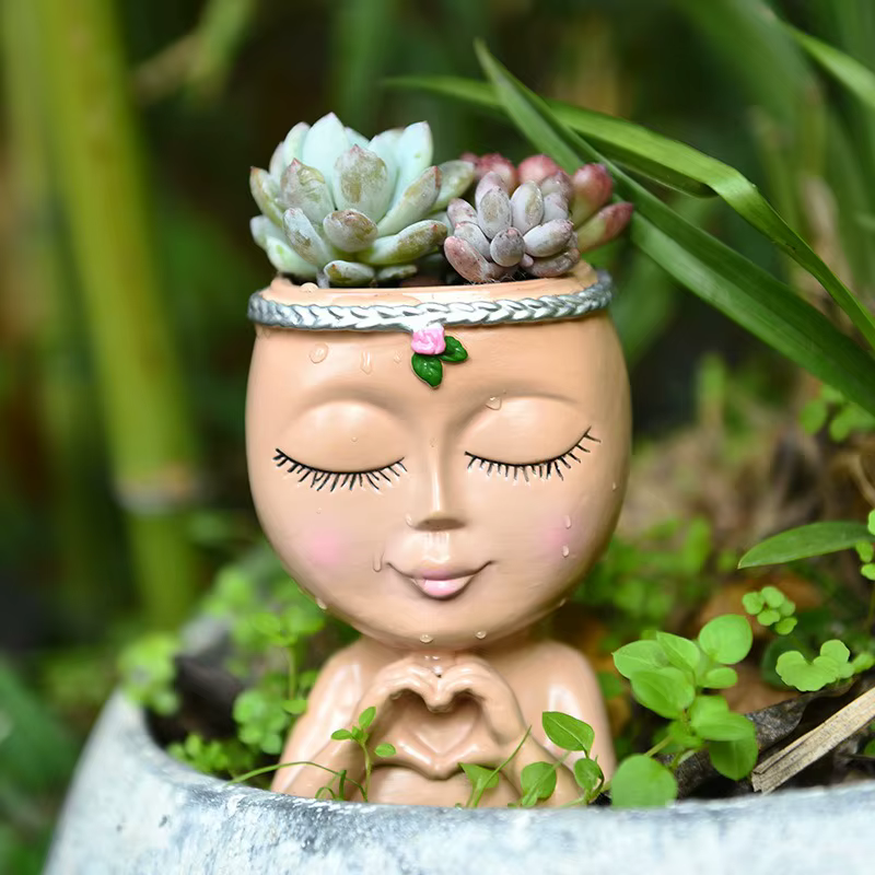 Pot de plantes succulentes Love Girl, Pot de fleur mignon et Unique pour décoration de la maison