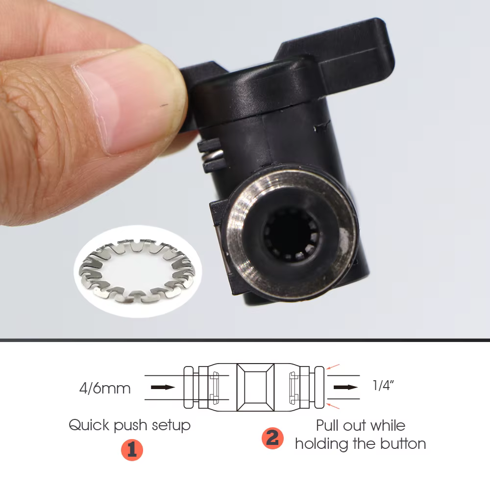 Raccords de Tubes en OD-6MM PE PU, Adaptateur de Couplage de Tuyau à Poussée Rapide de Jardin 5 Voie