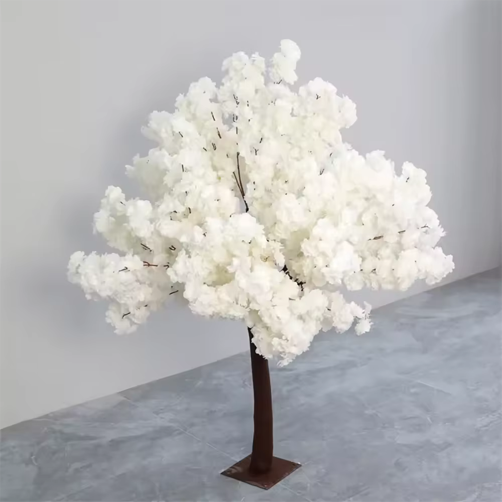 Arbres à fleurs artificielles en soie de couleur blanche, pour décoration de mariage sur table, offr