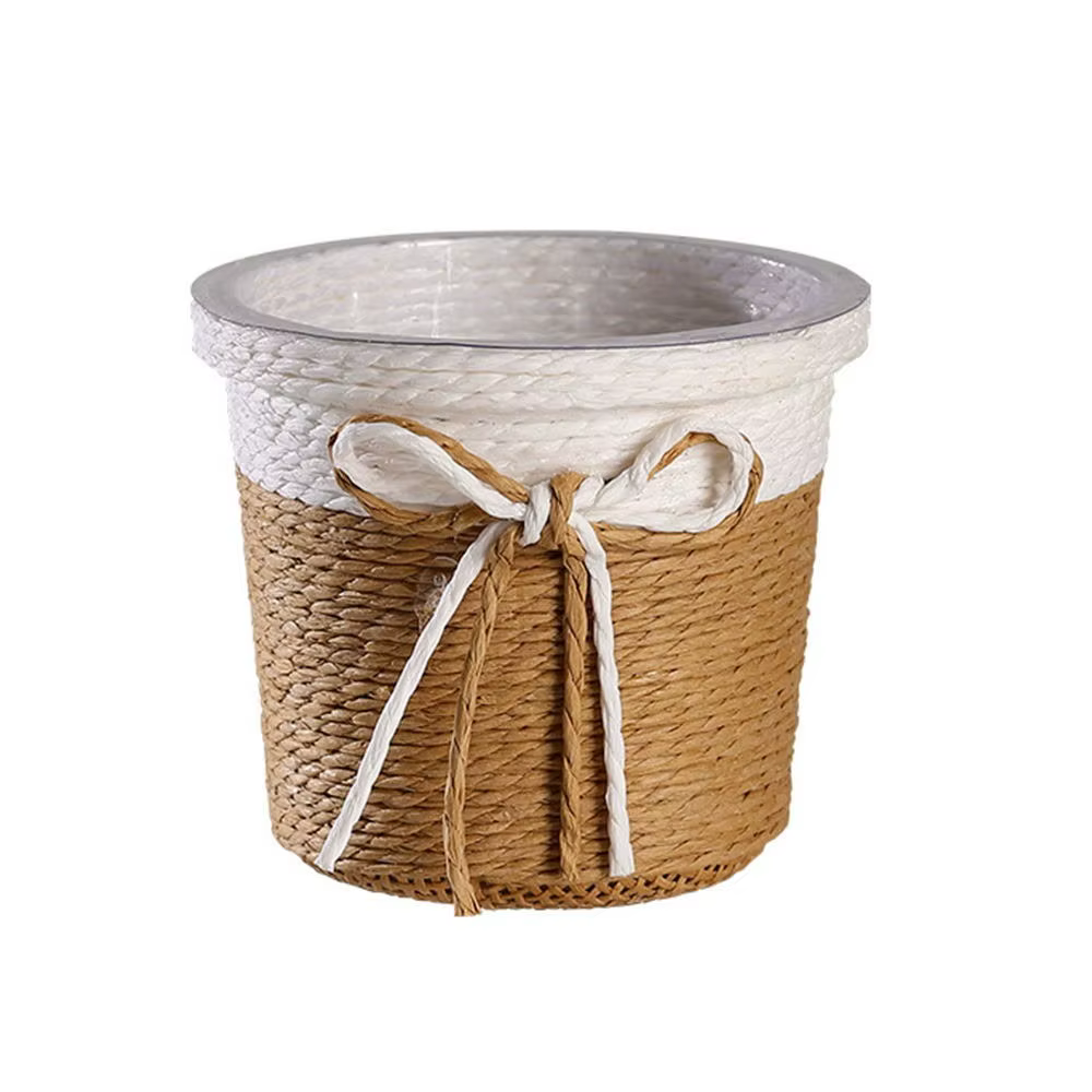 Pot de fleurs tressé en corde de papier, facile à utiliser, imperméable, fournitures de jardin, pani