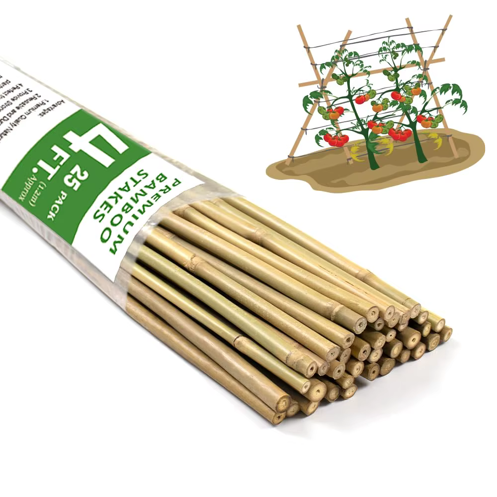 Piquets de Soutien pour Plantes, 18 Pouces, Bambou Naturel pour Jardin, BOVITRO 20 Pièces, Supports 