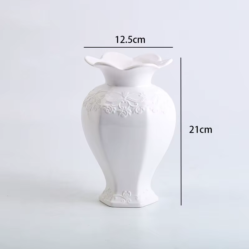 Vase à fleurs en céramique pour mariage, festival, hôtel, salon, décoration de table à manger, pot d