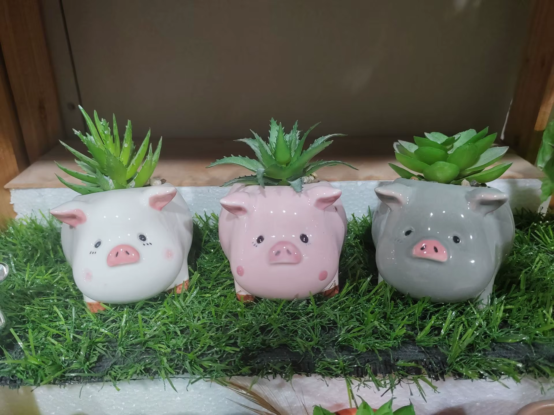 Pot de fleur animal en céramique, style nordique, dessin animé, renard, chien, tête de over, mini po