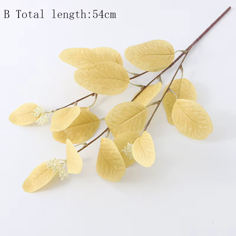 Plantes vertes artificielles, feuilles de pomme, feuilles d'eucalyptus rondes, branche de plantes, m