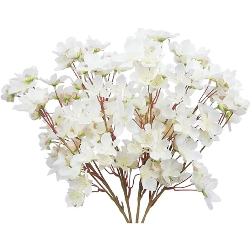 1/2 pièces fleur de cerisier artificielle fleur de pêche fausse fleur pour la décoration intérieure 