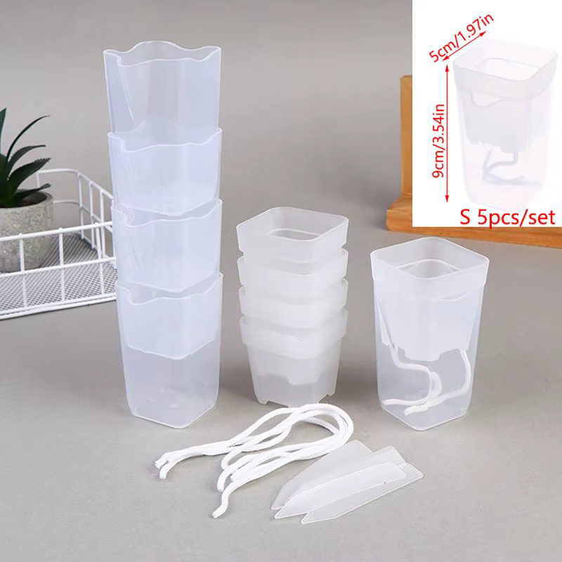 [ZYAS] 5 pots auto-arrosants à double couche avec trou de drainage et réservoir pour semis et pépini