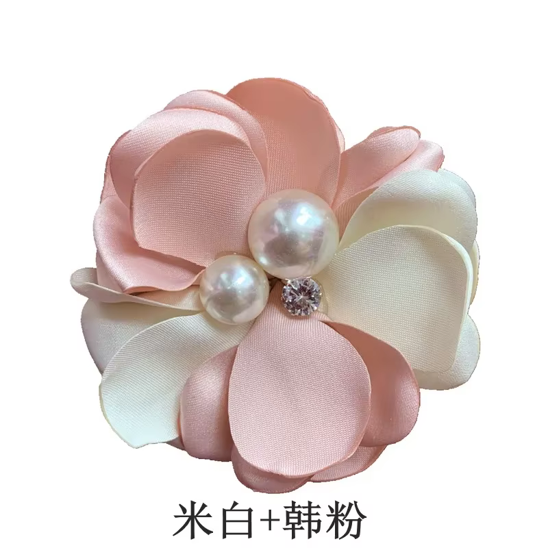 Broche fleur en tissu haut de gamme pour femme, grande fleur, robe de patients, épingles de scène, f