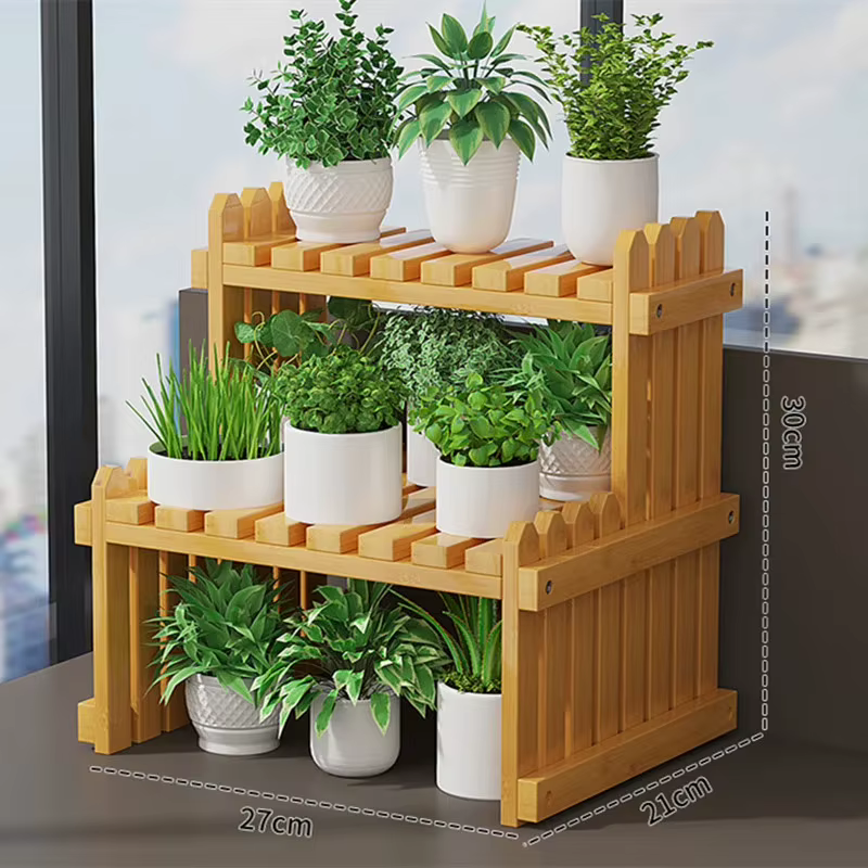 Étagère en bois pour plantes d'intérieur, support de rangement pour pots, bibliothèque, balcon, baie