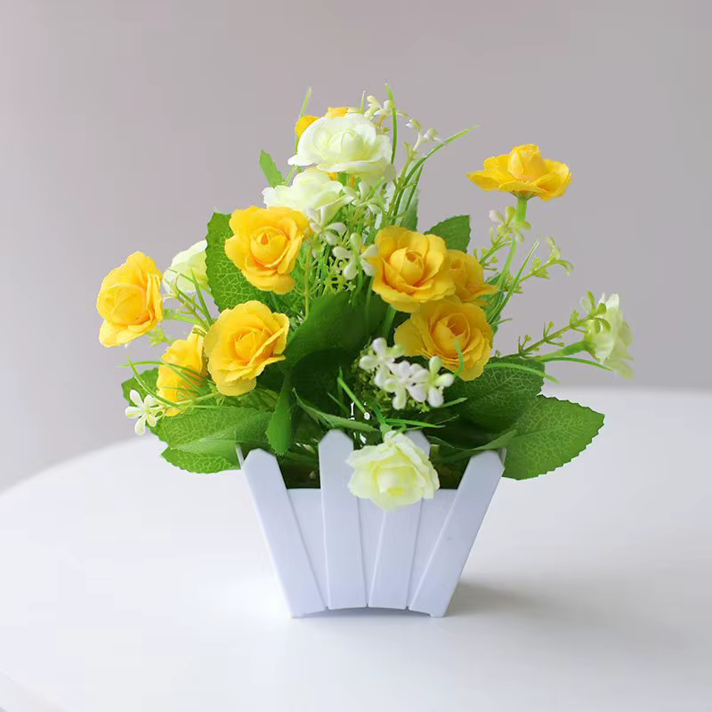 Fleurs artificielles, décoration de maison, plante de Simulation, fausse fleur en plastique en pot, 