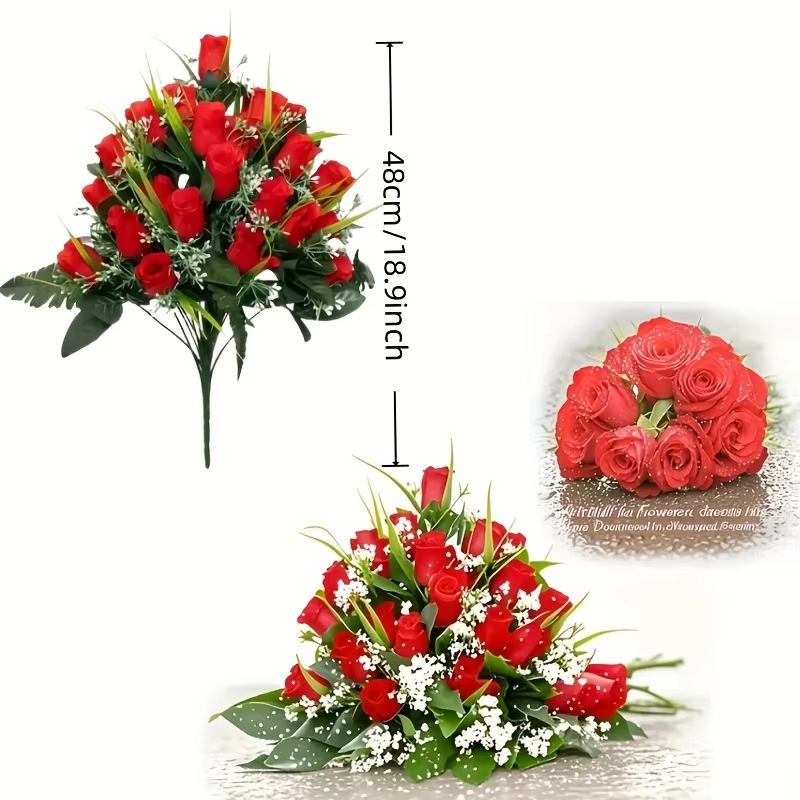 Bouquet de roses artificielles, pour mariages et comme de belles fleurs artificielles, décorations d