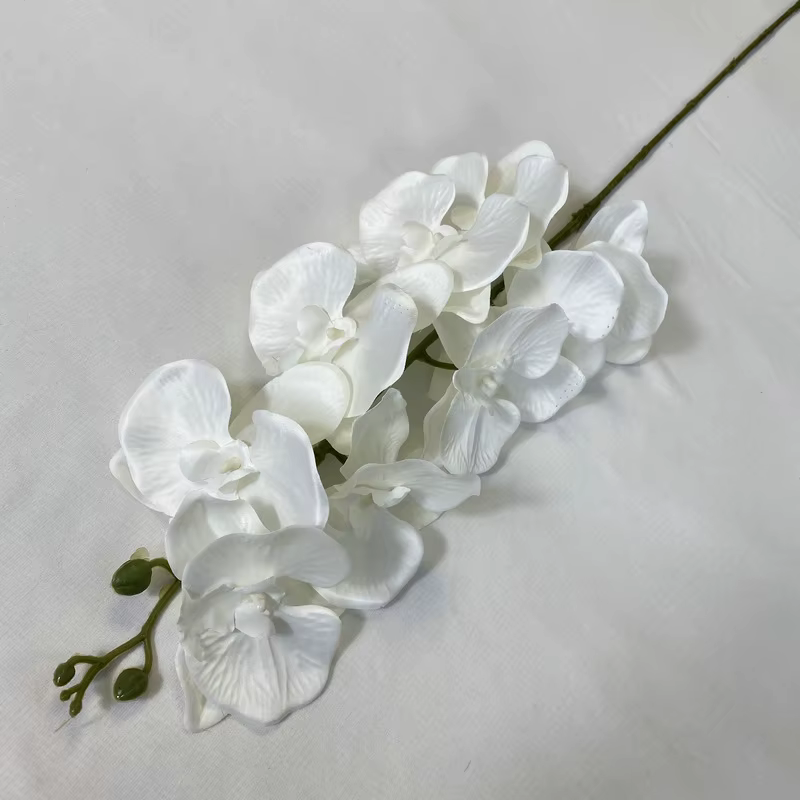 Fleurs d'orchidées mates, Phalaenopsis en tissu, vase à bonsaï de mariage, décoration d'intérieur, a