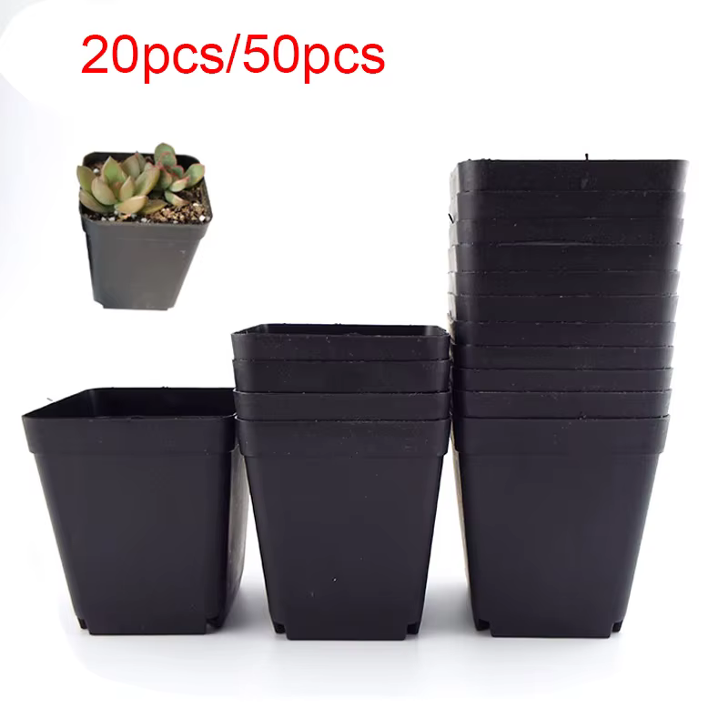 Pot de plantes en plastique 8x7x5 CM, petits Pots carrés créatifs pour plantes succulentes, décor de