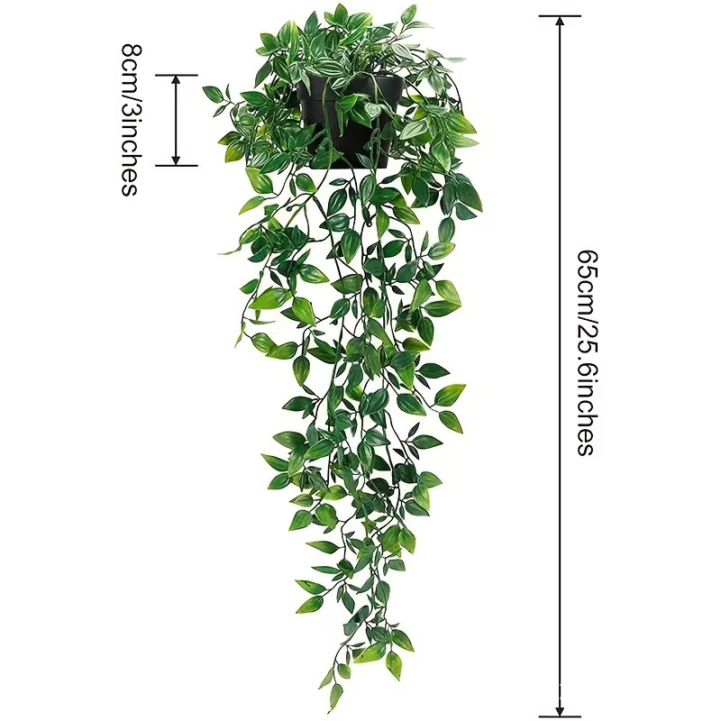Plantes artificielles suspendues Mandala feuilles d'eucalyptus vignes fausses plantes en pot décorat