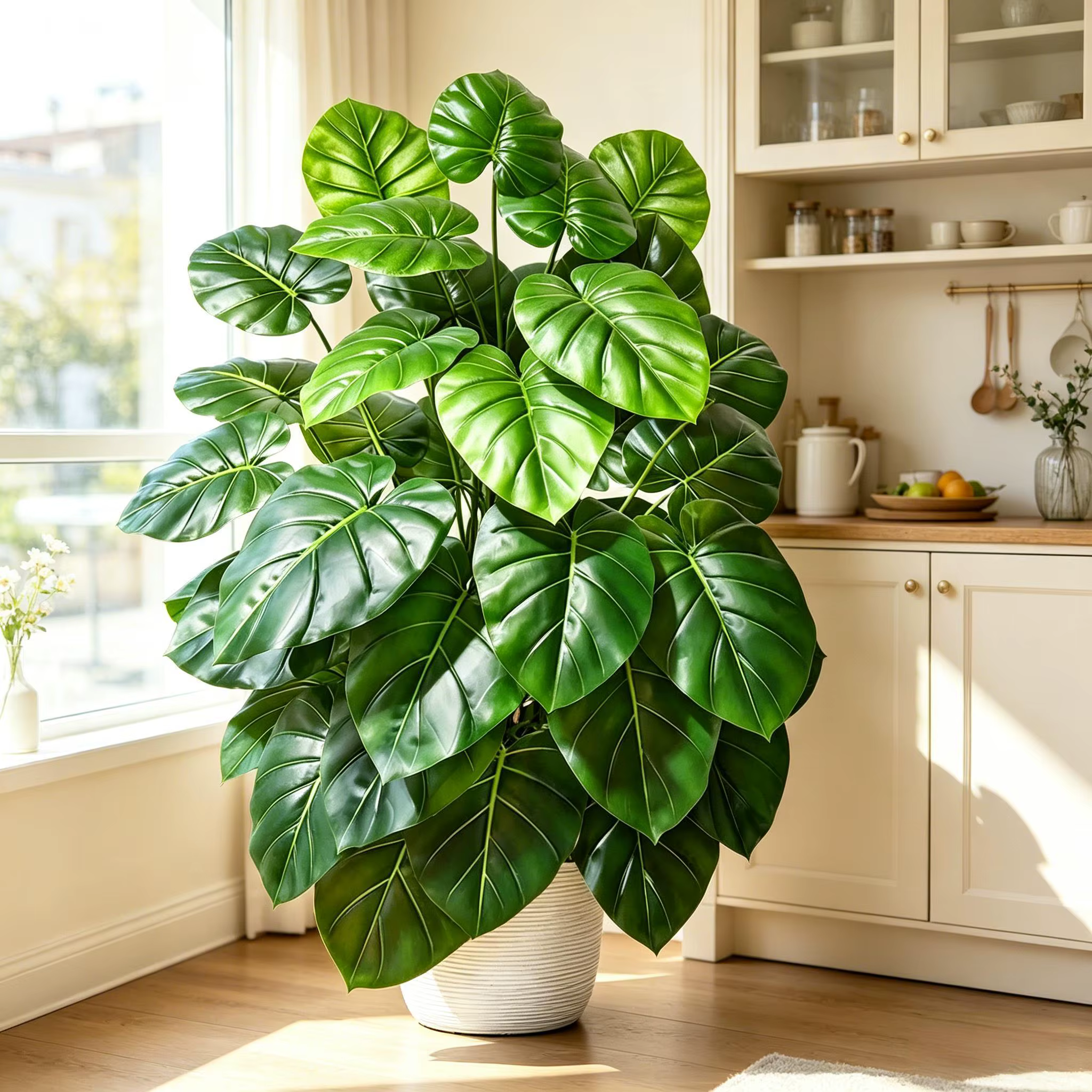 Palmier Artificiel Réaliste 60-105cm, Plante Artificielle Vert Vibrant au Toucher Réel pour Décorati