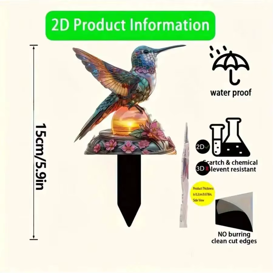 1 pièce de magnifique décoration de jardin en forme de colibri, idéale pour la décoration extérieure