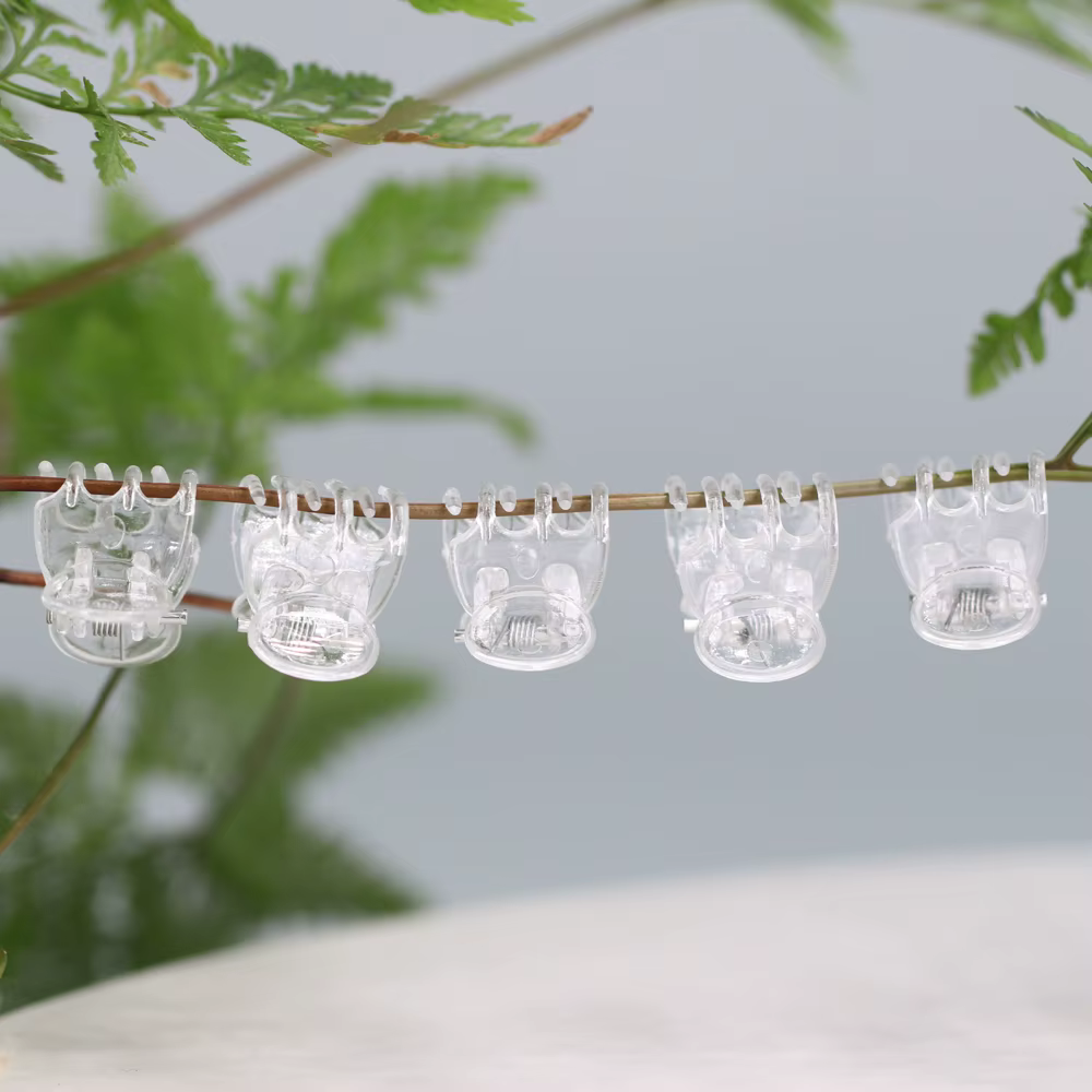 20-1000 pièces transparent 6 griffes orchidée Clips en plastique papillon fleurs Support clair fixat
